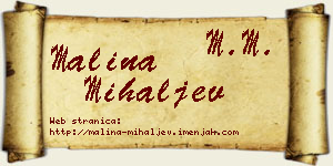 Malina Mihaljev vizit kartica